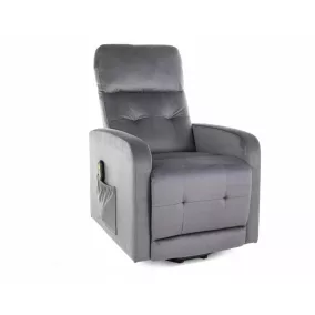 Otus II Elektromos Bársony Relax Fotel Szürke