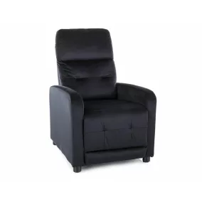 Otus Velvet Kinyitható Bársony Relaxfotel Fekete