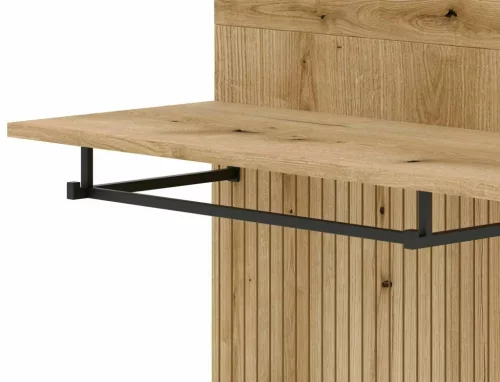 Modern P-013 Előszoba Szekrény Laminált Tölgy-Fehér Tükörrel