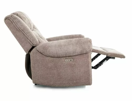 Parys Raven elektromos relax fotel Raven szövet sötét bézs USB porttal