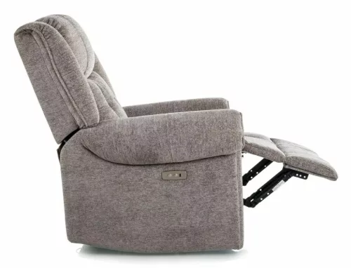Parys Raven elektromos relax fotel szürke Raven szövettel USB porttal