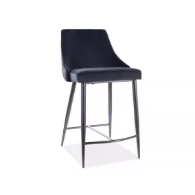Piano B H-2 Fekete Bársony Bárszék Fém Vázzal