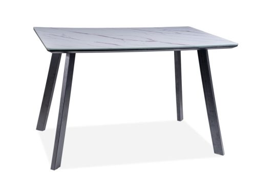 Samuel Modern Márvány Étkezőasztal MDF Fehér-Fekete 120cm