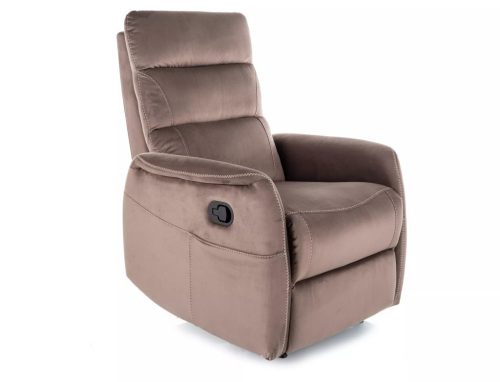 Solon M Velvet Masszázs Relax Fotel Bársony Cappuccino