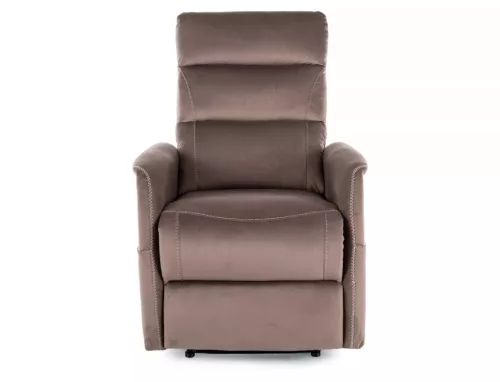 Solon M Velvet Masszázs Relax Fotel Bársony Cappuccino
