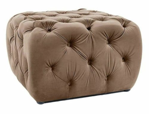 Sophia Elegance Négyzetes Bársony Puff Sötétbézs Chesterfield
