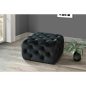 Sophia Elegance Négyzetes Bársony Puff Fekete Chesterfield