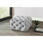 Sophia Elegance Négyzetes Bársony Puff Világosszürke Chesterfield