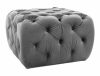 Sophia Velvet Négyzetes Bársony Puff Szürke Chesterfield Stílusú