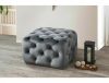 Sophia Velvet Négyzetes Bársony Puff Szürke Chesterfield Stílusú