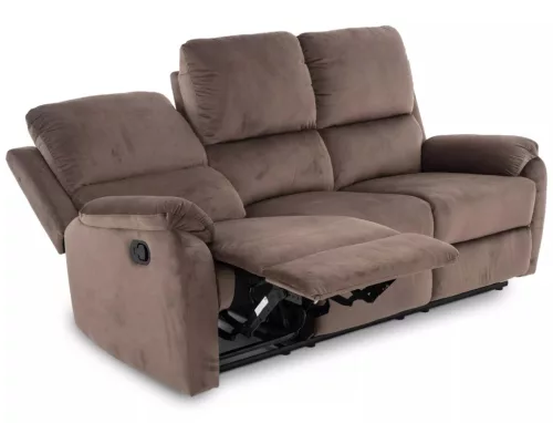 Spencer Relax Háromszemélyes Kinyitható Bársony Kanapé Cappuccino