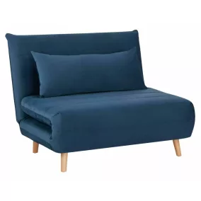Spike Velvet Kék Bükk Kinyitható Bársony Fotel