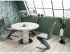 Stratos Premium Bővíthető Üveglapos Étkezőasztal Fehér 120/160 cm