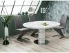 Stratos Premium Bővíthető Üveglapos Étkezőasztal Fehér 120/160 cm