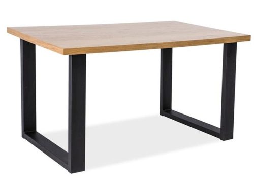 Umberto Industrial Tölgy Étkezőasztal Fekete Fém Vázzal UMBERTO180DC