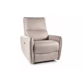  Zefir Elektromos Műbőr Relax Fotel Bézs USB-csatlakozóval