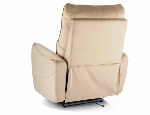 Zefir Velvet Elektromos Bézs Bársony Relaxfotel USB Porttal
